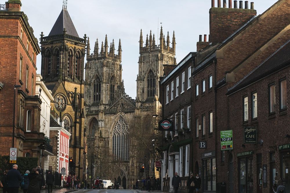 A historic street in the city of York, England