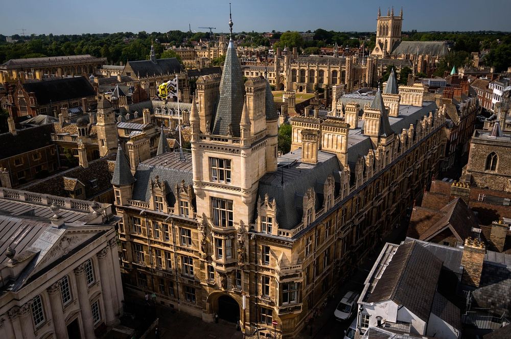 Historic architecture at Cambridge University, England