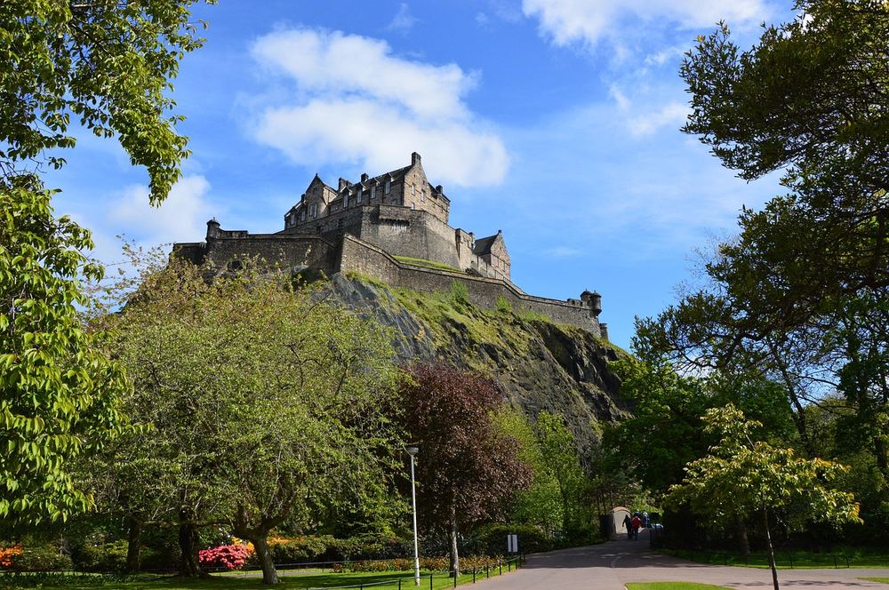 Edinburgh Castle above the city of Edinburgh, Scotland