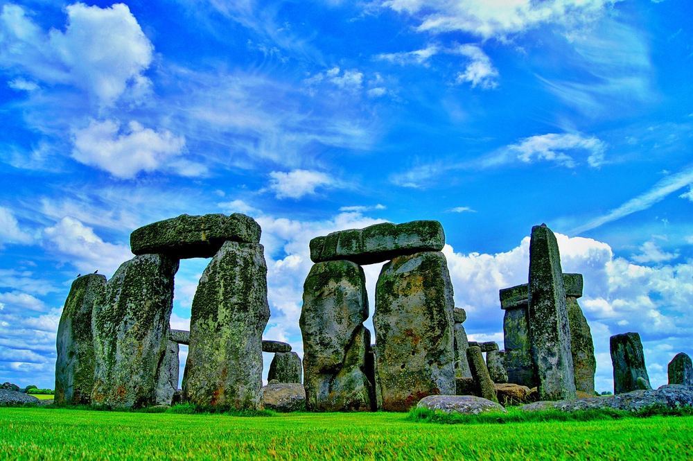 The ancient stone circle of Stonehenge in England