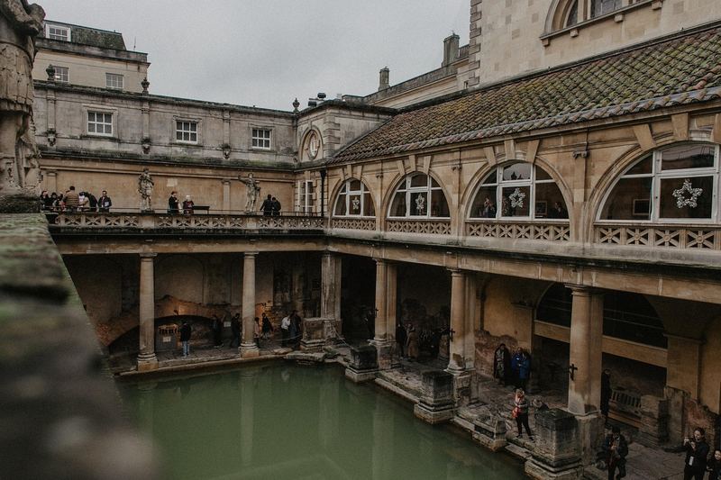 The Roman Baths and Georgian architecture in Bath, England
