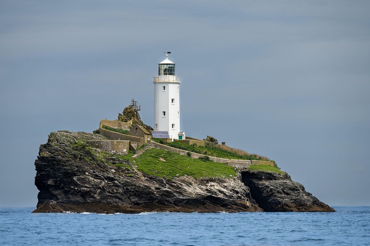 The rugged Cornwall coastline in England