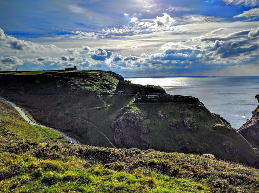 Tintagel Castle ruins on the Cornish coast