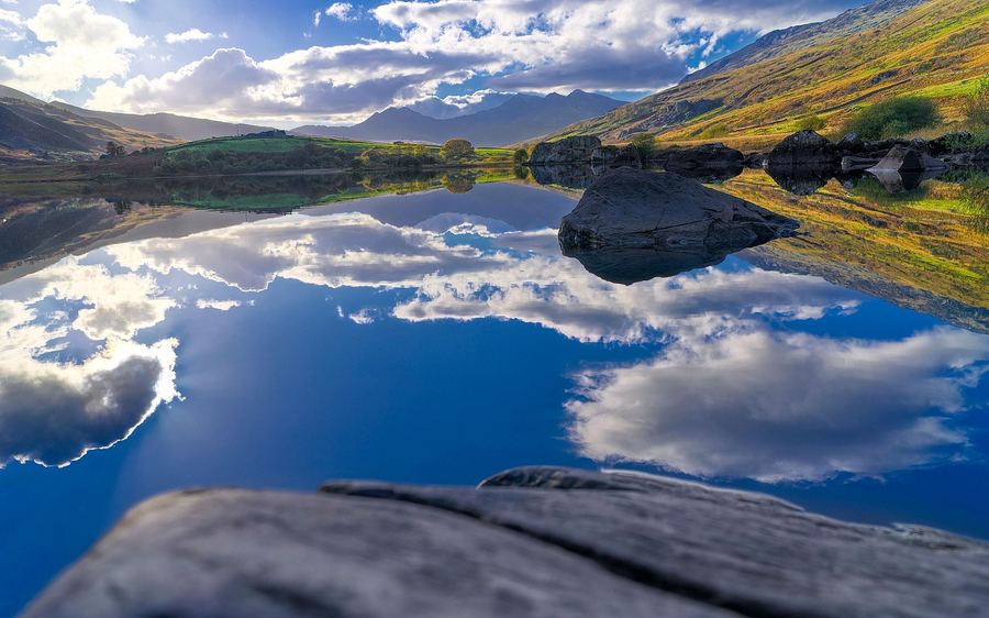 The mountains of Snowdonia National Park in Wales